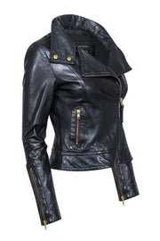 Current Boutique-Mackage x Aritzia - Black Leather Moto Jacket Sz XS