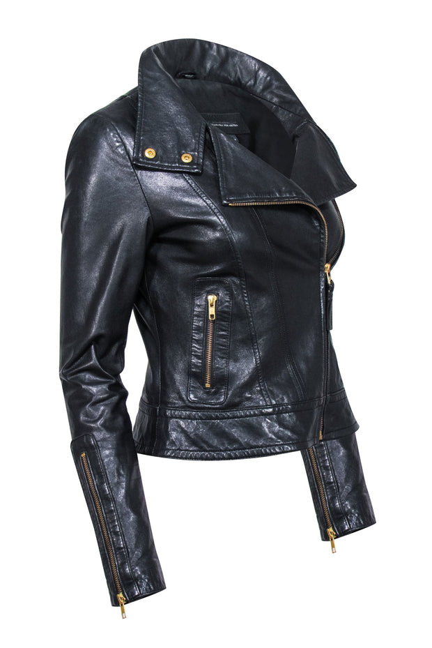 Current Boutique-Mackage x Aritzia - Black Leather Moto Jacket Sz XS