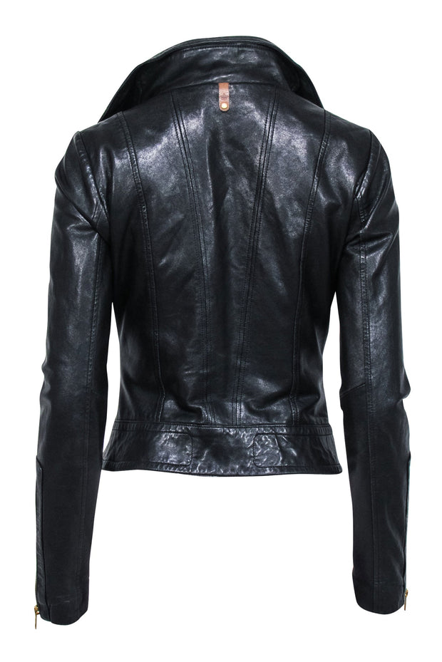 Current Boutique-Mackage x Aritzia - Black Leather Moto Jacket Sz XS