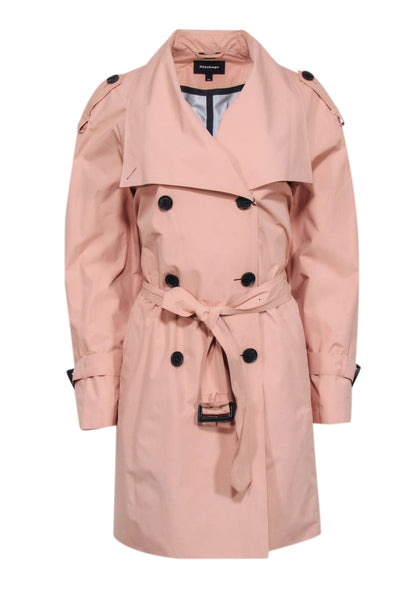 Current Boutique-Mackage - Light Pink Double Breasted Button Trench Coat Sz M