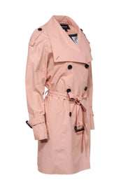 Current Boutique-Mackage - Light Pink Double Breasted Button Trench Coat Sz M