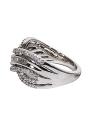 Current Boutique-Macy's - Sterling Silver Crossover Diamond Ring Sz 7