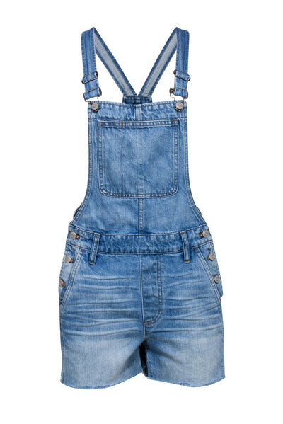 Current Boutique-Madewell - Light Wash Denim Raw Hem Overall Romper Sz XS