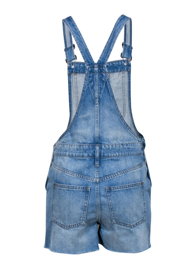 Current Boutique-Madewell - Light Wash Denim Raw Hem Overall Romper Sz XS