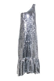 Current Boutique-Maeve - Silver Sequin One Shoulder Formal Dress Sz XS