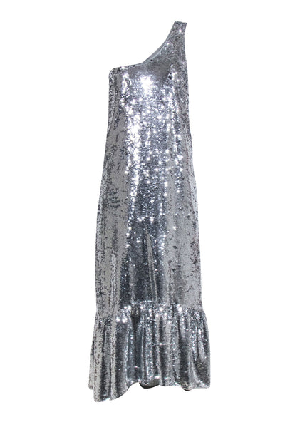 Current Boutique-Maeve - Silver Sequin One Shoulder Formal Dress Sz XS