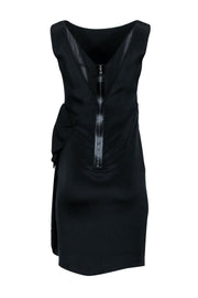 Current Boutique-Magaschoni - Black Silk Ruched Sleeveless Dress Sz 2