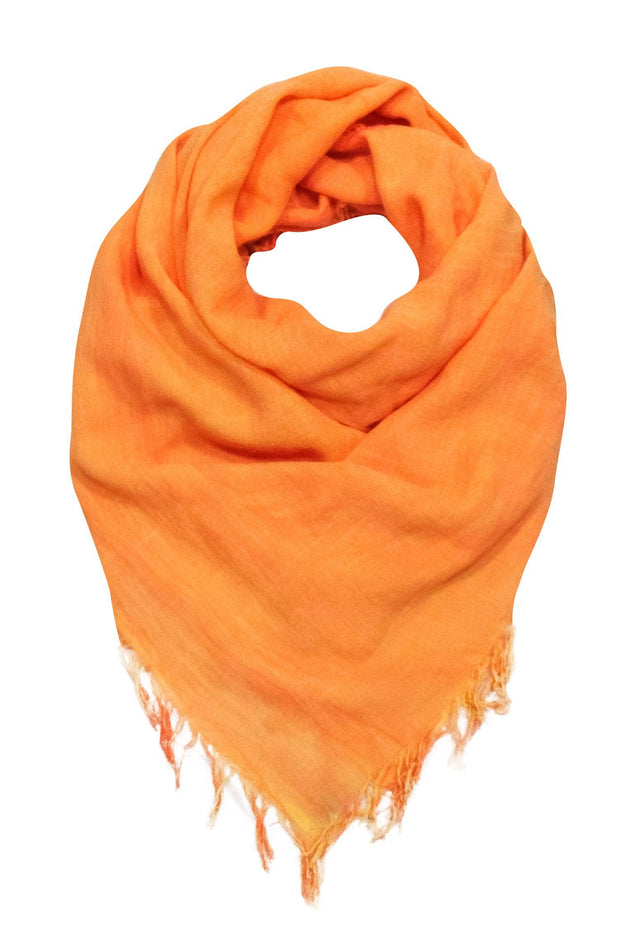 Current Boutique-Maison de Famille - Light Orange Fringe Hem Scarf