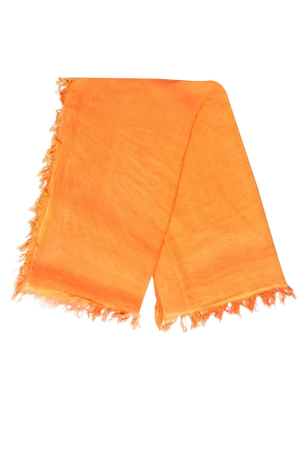Current Boutique-Maison de Famille - Light Orange Fringe Hem Scarf