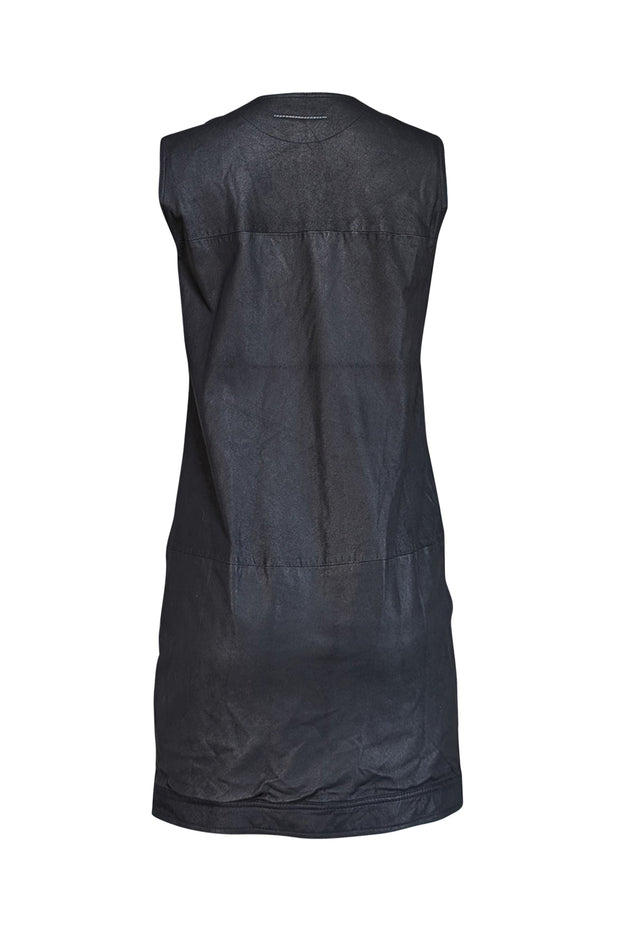 Current Boutique-Maison Martin Margiela - Black Goat Leather Moto Zip Dress Sz 6