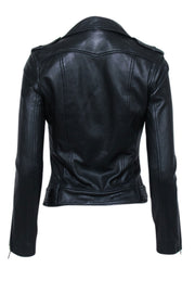 Current Boutique-Maje - Black Lamb Leather Moto Zip Jacket Sz 4