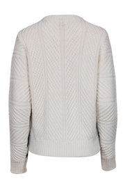 Current Boutique-Maje - Ivory w/ Red, Black, & Tan Print Knit Sweater Sz 4