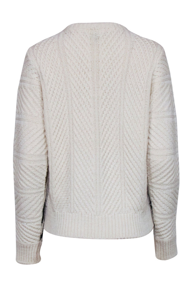 Current Boutique-Maje - Ivory w/ Red, Black, & Tan Print Knit Sweater Sz 4
