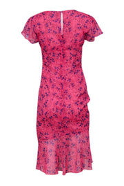 Current Boutique-Majorelle - Pink w/ Purple Floral Print Midi Dress Sz S