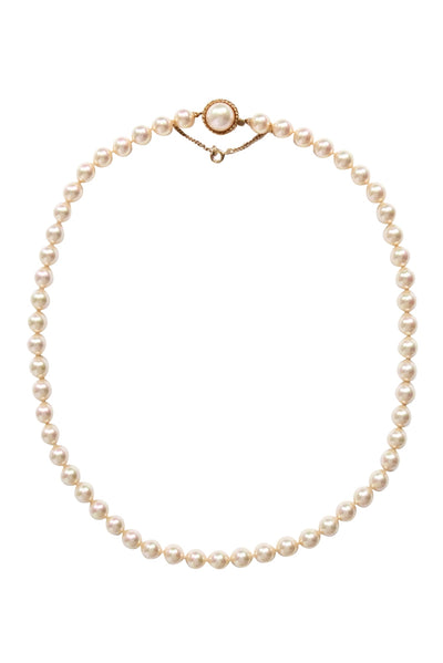 Current Boutique-Majorica - Ivory Pearl Sterling Silver Gold Plated Necklace