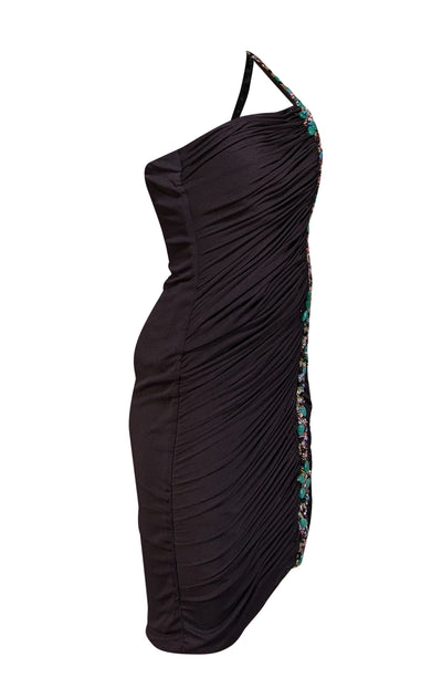Mandalay - Black One Shoulder Beaded Detail Dress Sz 6 - Current Boutique