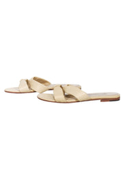 Current Boutique-Manolo Blahnik - Light Beige Nappa Leather "Pallera" Knotted Sandals Sz 7