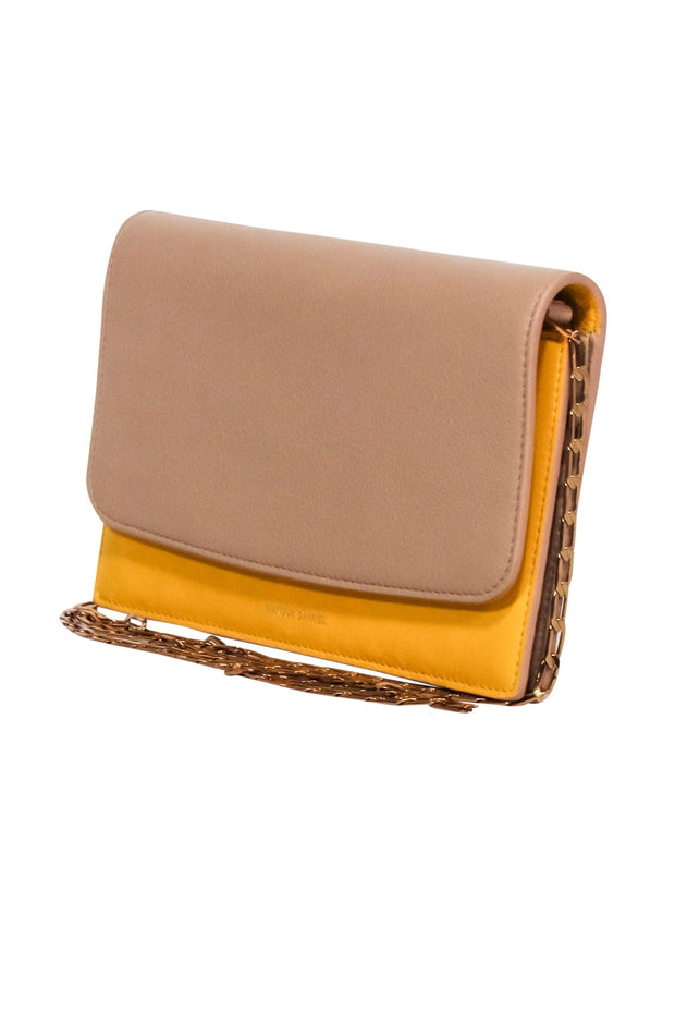 Current Boutique-Mansur Gavriel - Tan & Yellow Leather Shoulder Bag