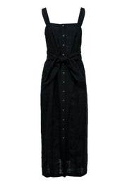 Current Boutique-Mara Hoffman - Black Sleeveless Maxi Dress w/ Button Down Front Sz S