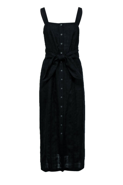 Current Boutique-Mara Hoffman - Black Sleeveless Maxi Dress w/ Button Down Front Sz S