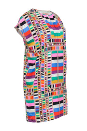 Current Boutique-Mara Hoffman - Pink & Multicolor Short Sleeve Geometric Print Mini Dress Sz S