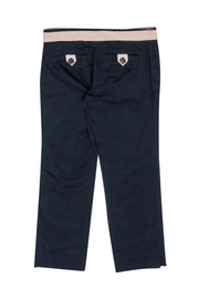 Current Boutique-Marc by Marc Jacobs - Navy Crop Pants w/ Blush Pink Trim Sz 4