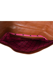 Current Boutique-Marc by Marc Jacobs - Brown Leather Lock Front Detail Clutch