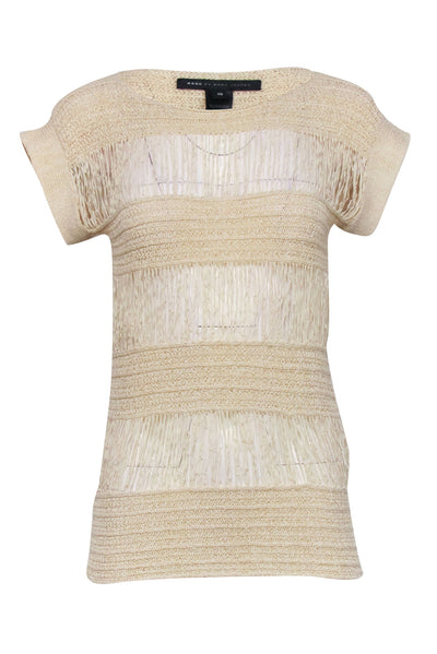Current Boutique-Marc by Marc Jacobs - Beige Short Sleeve Knit Top Sz XS