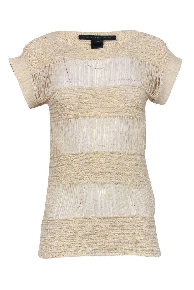 Current Boutique-Marc by Marc Jacobs - Beige Short Sleeve Knit Top Sz XS