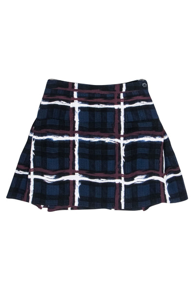 Current Boutique-Marc by Marc Jacobs - Navy, Maroon, & Black Plaid Print Skirt Sz 2