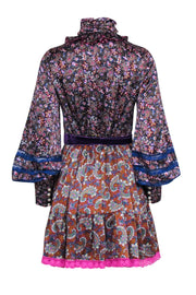 Current Boutique-Marc Jacobs - Blue & Purple Print Pearl Button Dress Sz 4