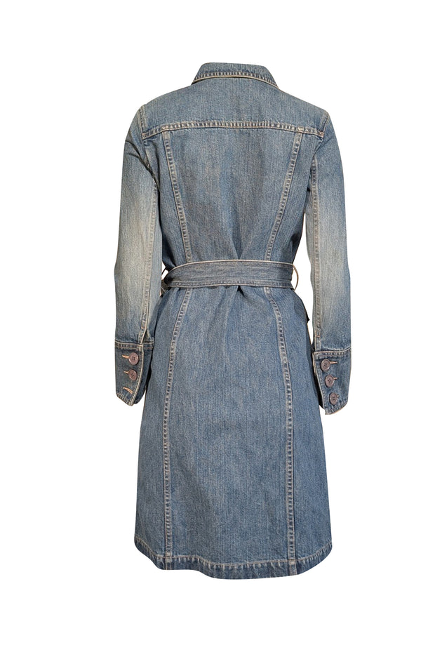 Marc Jacobs - Blue Medium Wash Belted Denim Dress Sz 4 - Current Boutique