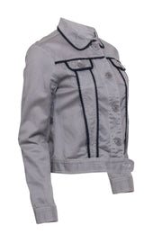 Current Boutique-Marc Jacobs - Grey w/ Navy Trim Button Front Jacket Sz M