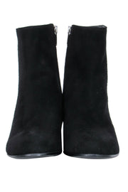 Current Boutique-Margaux - Black Suede Ankle Booties w/ Low Chunky Heel Sz 8