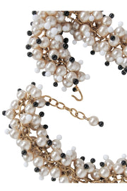 Current Boutique-Marguerite de Valois - Pearl Bib Necklace w/ White & Black Detail Necklace