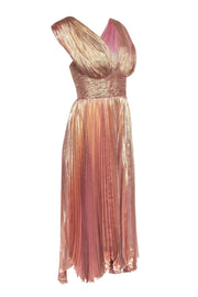 Current Boutique-Maria Lucia Hohan - Rose Gold Metallic Pleated Dress Sz 8