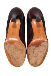 Current Boutique-Marni - Brown Leather Pumps w/ Black Strap Sz 6.5