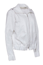 Current Boutique-Marni - White Zipper Front Bomber Jacket Sz M