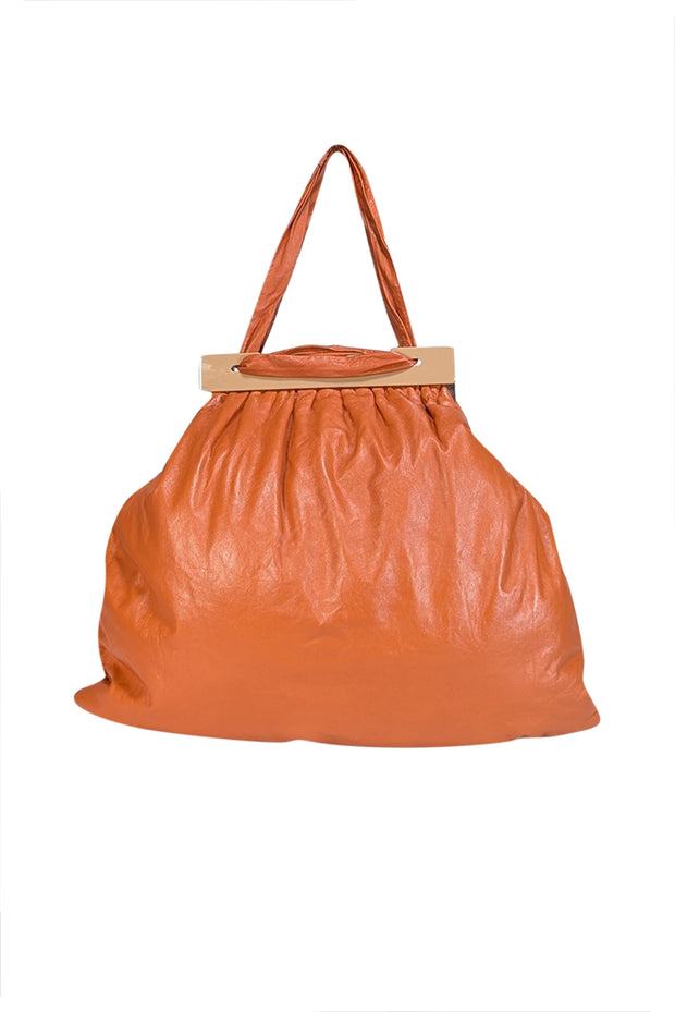 Current Boutique-Marni - Orange Soft Leather Large Shoulder Bag