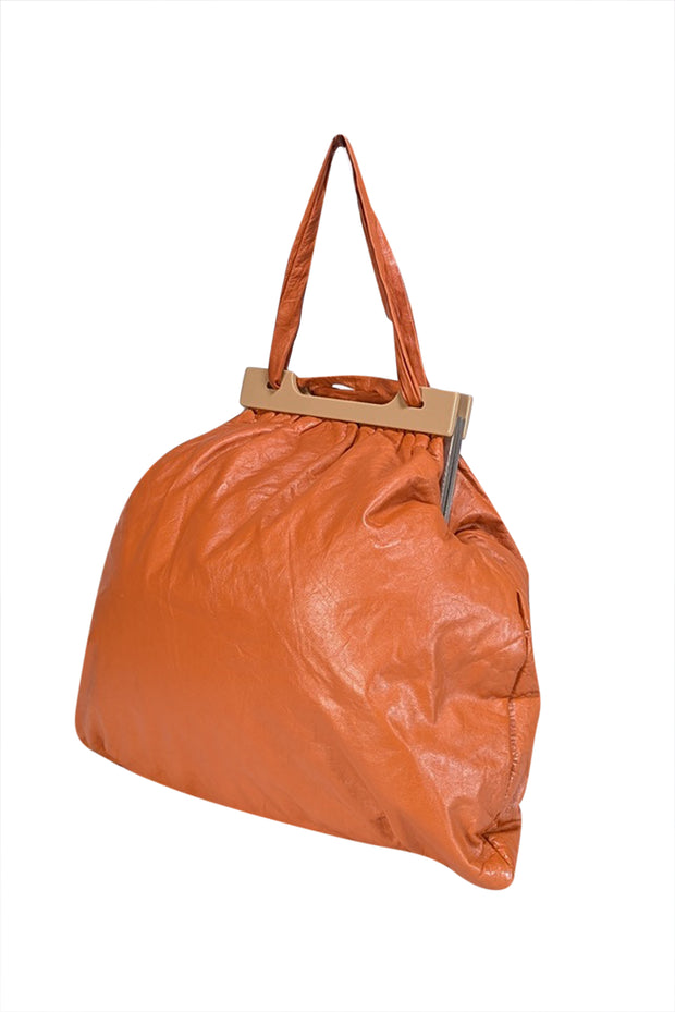 Current Boutique-Marni - Orange Soft Leather Large Shoulder Bag