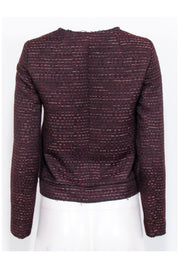 Current Boutique-Massimo Dutti - Maroon & Black Tweed Hook Front Jacket Sz 4