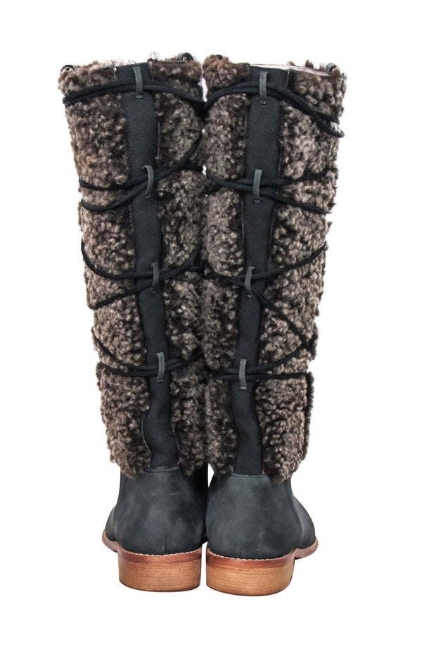 Current Boutique-Matt Bernson - Grey & Brown "Alpenglow" Shearling Shaft Boots Sz 6.5