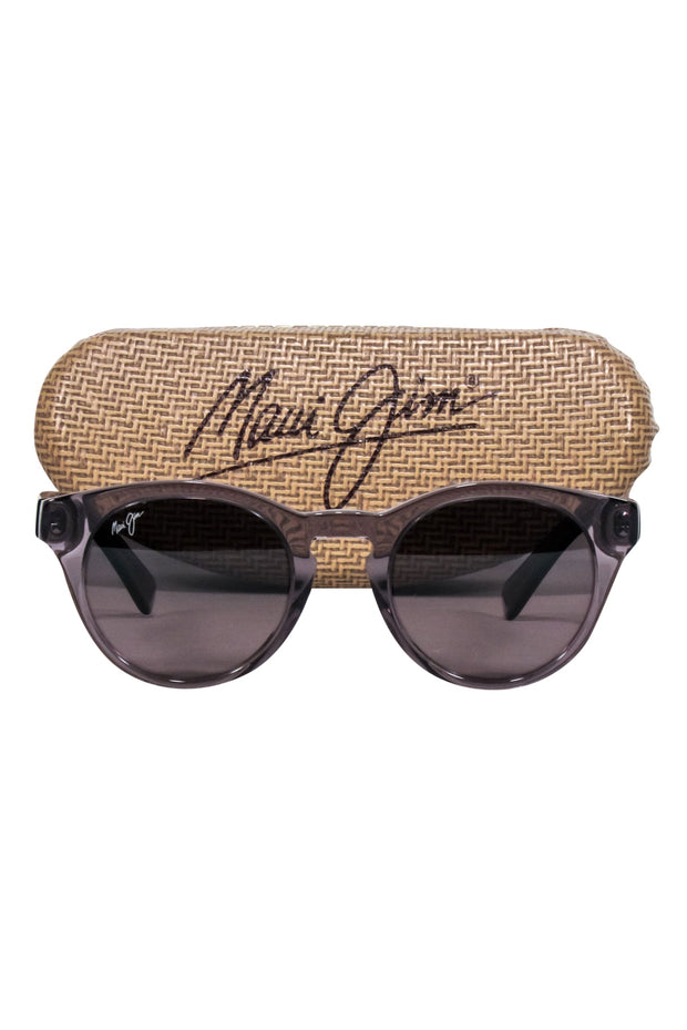 Current Boutique-Maui Jim - Greyish Brown Transparent Round Sunglasses