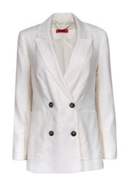 Current Boutique-Max & Co. - Ivory Linen Double Breasted Blazer Sz 2