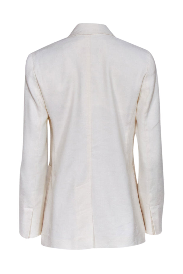 Current Boutique-Max & Co. - Ivory Linen Double Breasted Blazer Sz 2