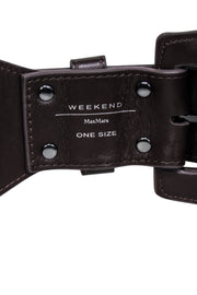 Current Boutique-Weekend Max Mara - Brown, black, Purple, & Fur Trim Belt Sz One Size