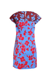 Current Boutique-Weekend Max Mara - Blue, Red, & Maroon Floral Print Cotton Dress Sz 6