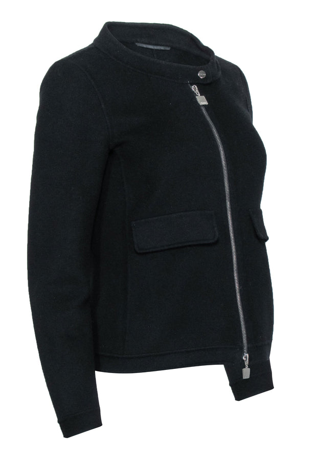 Current Boutique-Max Mara - Black Wool & Angora Rabbit Blend Jacket Sz 4