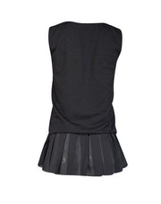 Current Boutique-MaxMara - Black Sleeveless Ruffle Hem Blouse Sz S