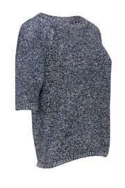 Current Boutique-Max Mara - Black, Cream, Teal, & Grey Blend Knit Short Sleeve Top Sz M